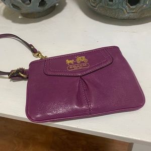Vintage Purple leather Coach wristlet wallet